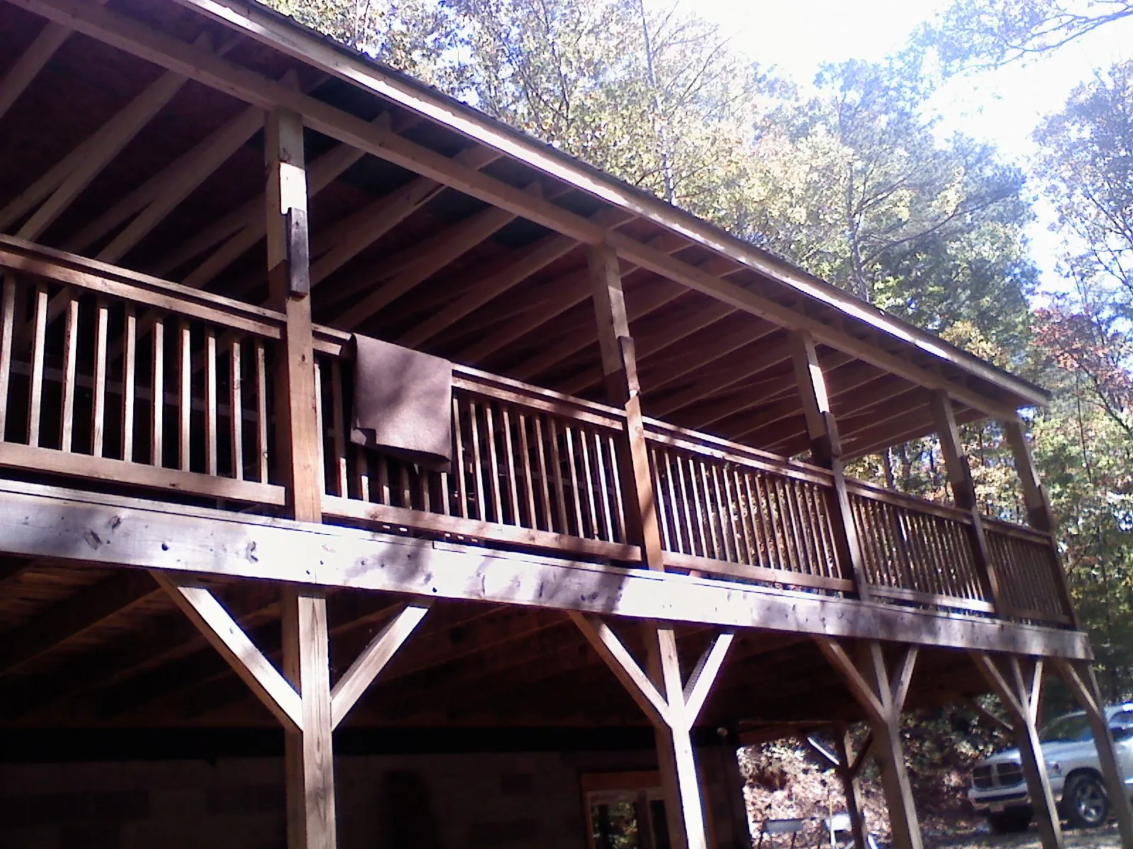 Timber framing under a new elevated porch and deck — Roof Leak Repair in Primm Springs by Roofing Brothers